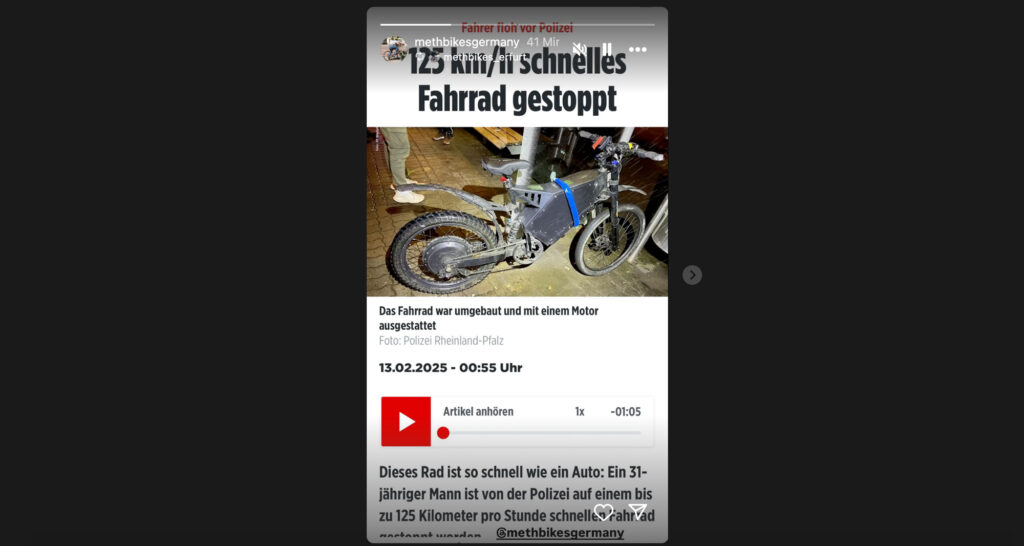 125 kmh schnelles E-Bike